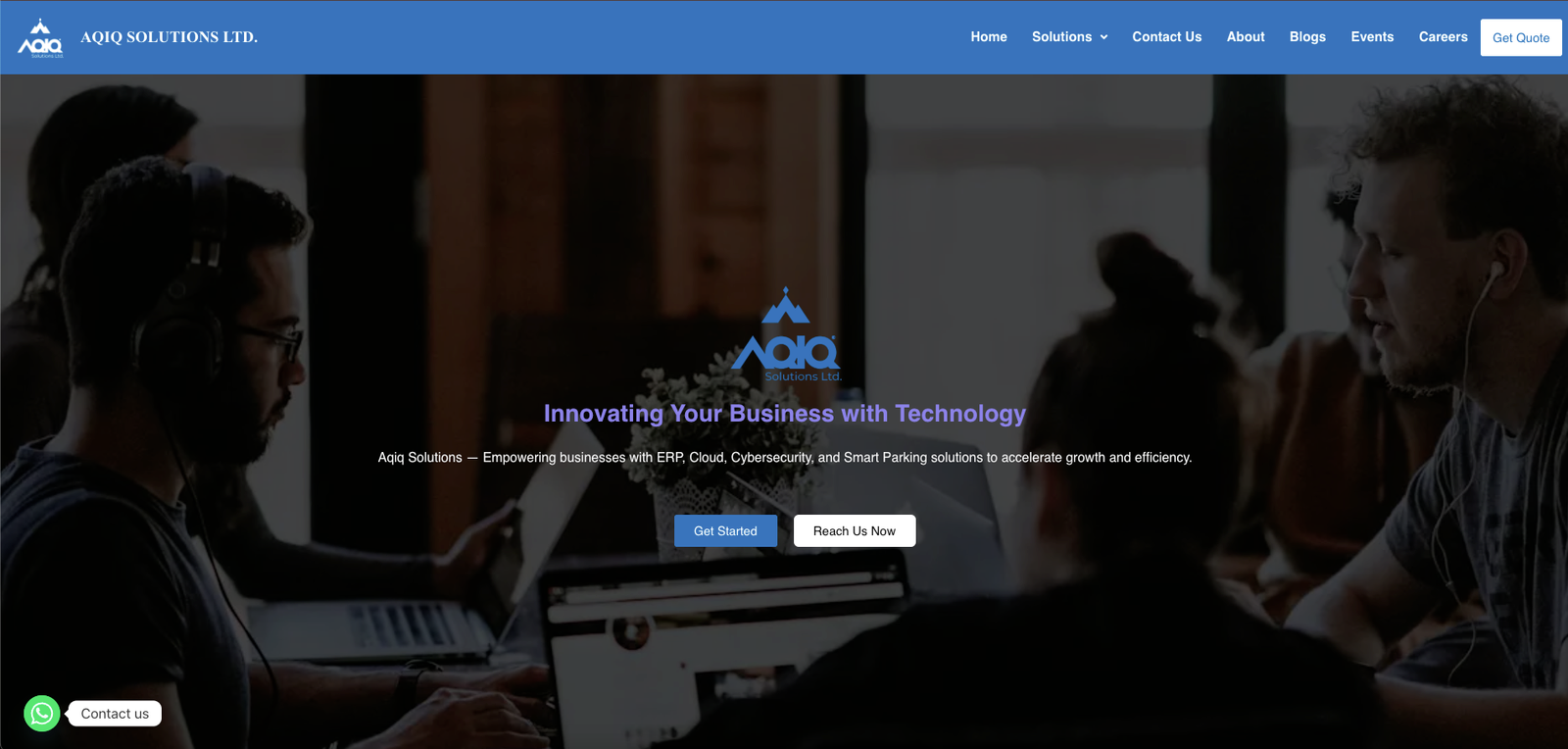 Aqiq Solutions tech company website